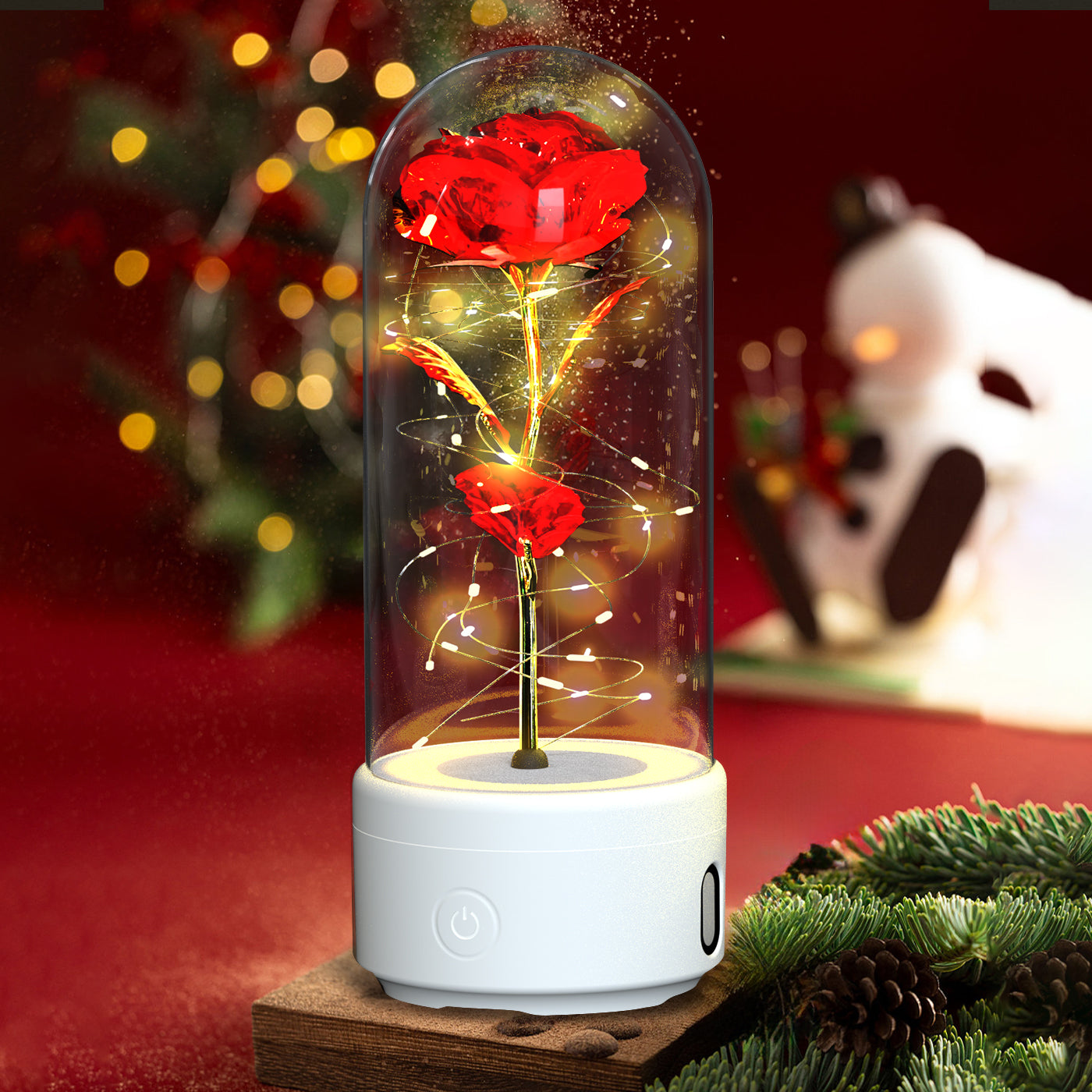 LED Bluetooth Flower Lamp with Glass Cover