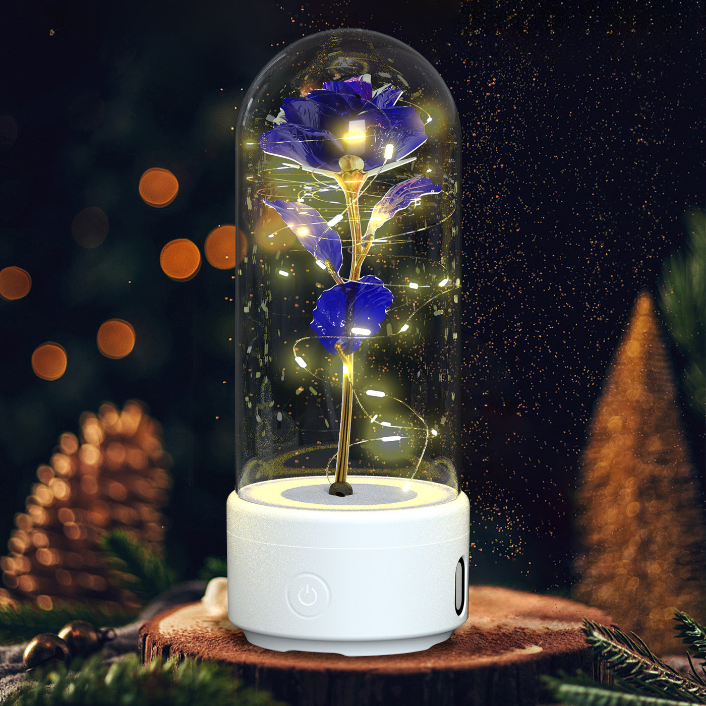 LED Bluetooth Flower Lamp with Glass Cover