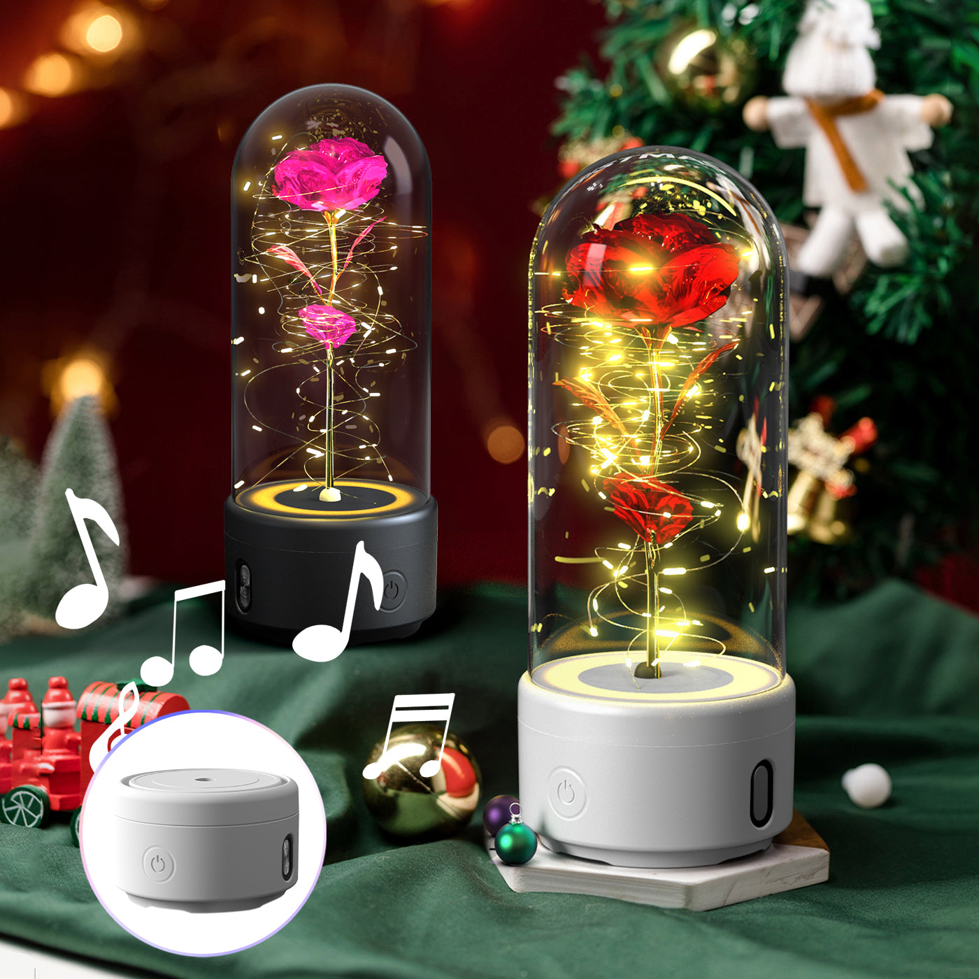 LED Bluetooth Flower Lamp with Glass Cover