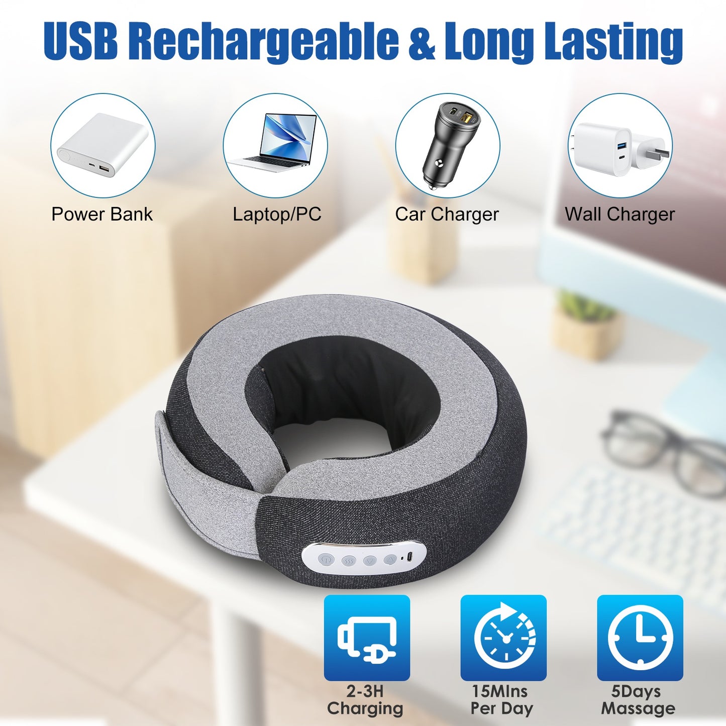 2-in-1 Neck Massager and Travel Pillow