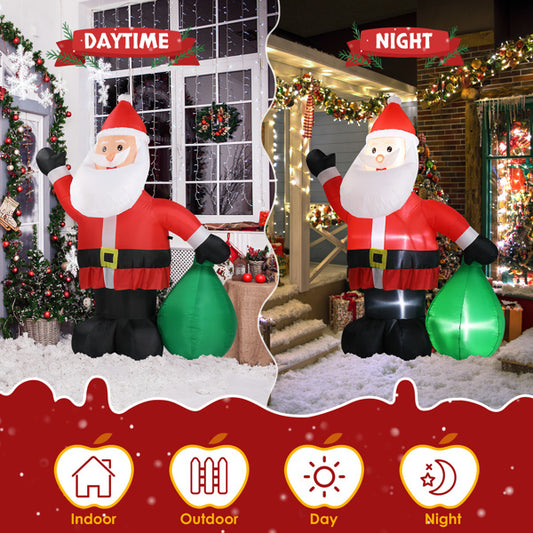6ft Gift Santa Claus with LED Lights