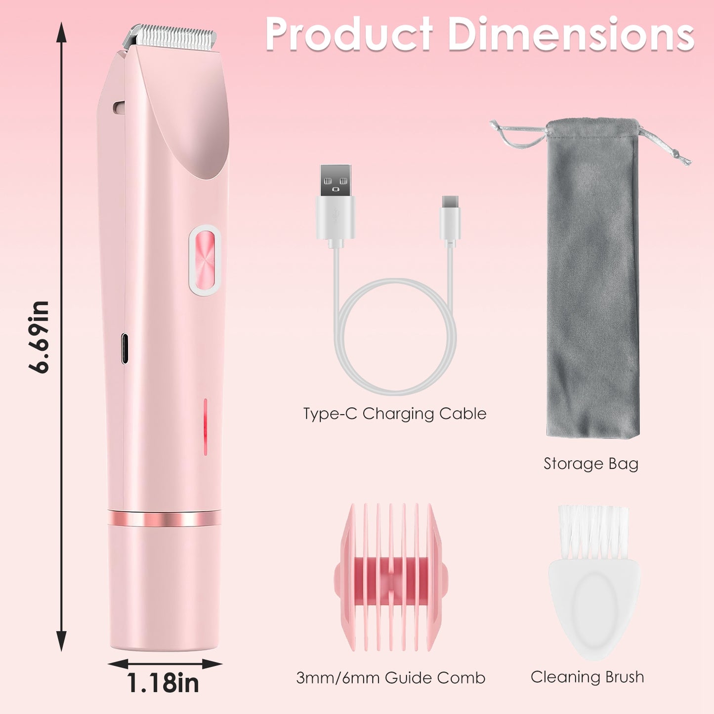 Women Dual-Head Body Trimmer – Cordless & Waterproof