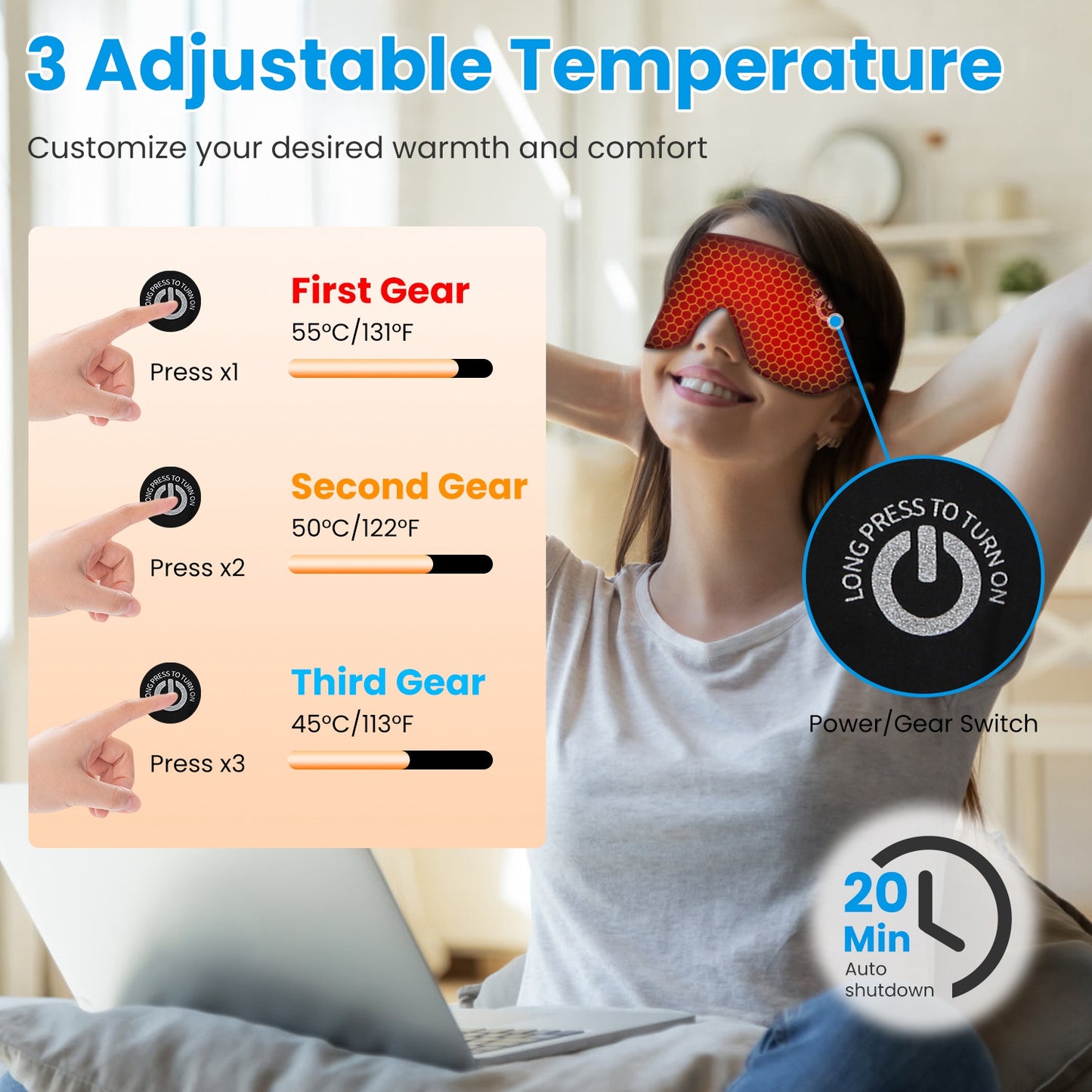 Cordless Heated Silk Eye Mask