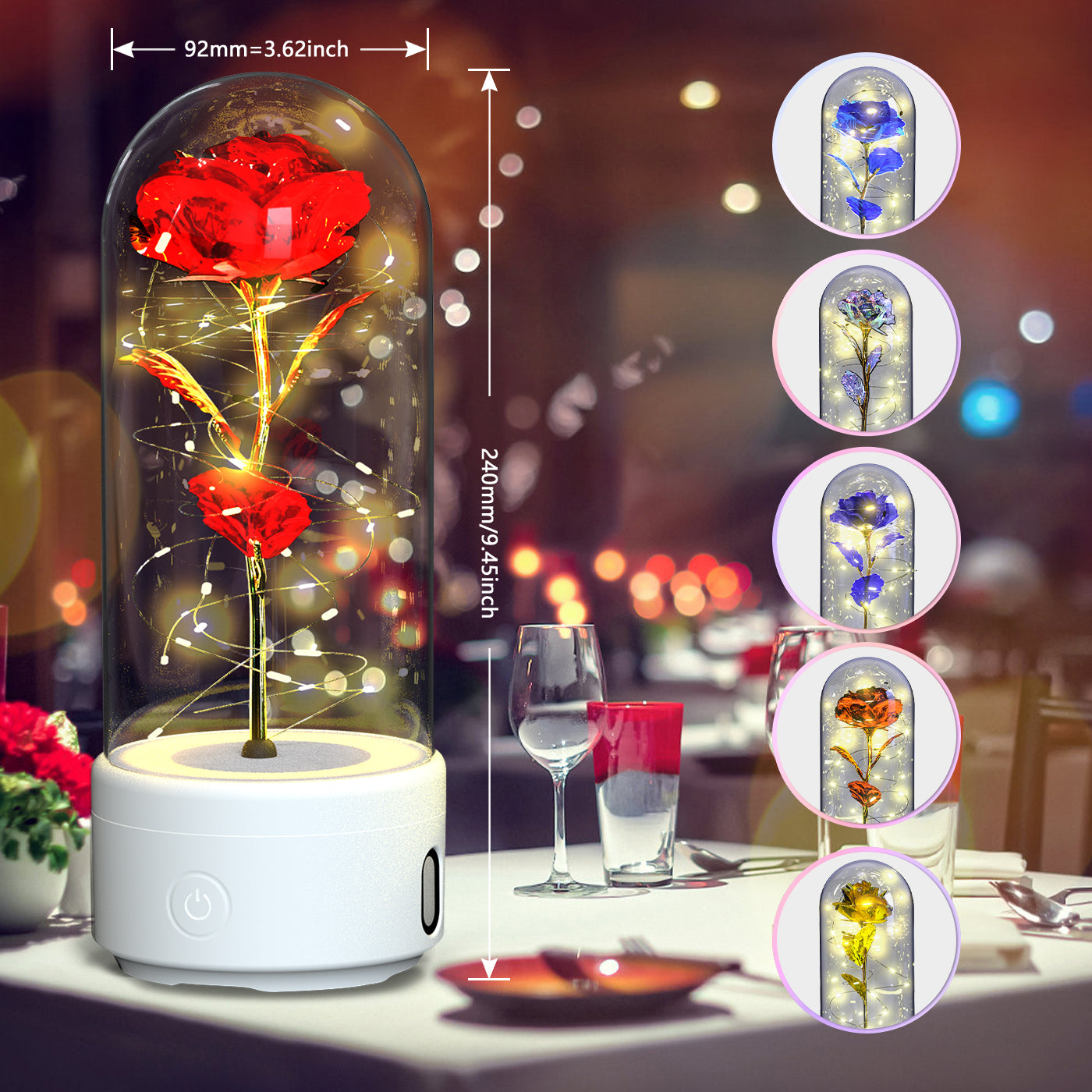 LED Bluetooth Flower Lamp with Glass Cover