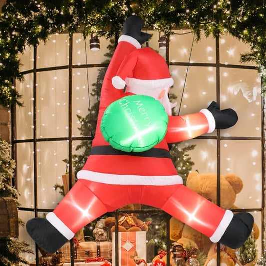 Inflatable Hanging Santa Claus with Gift Bag