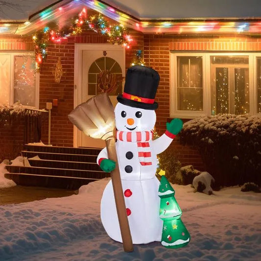 Inflatable Snowman Holding Groom