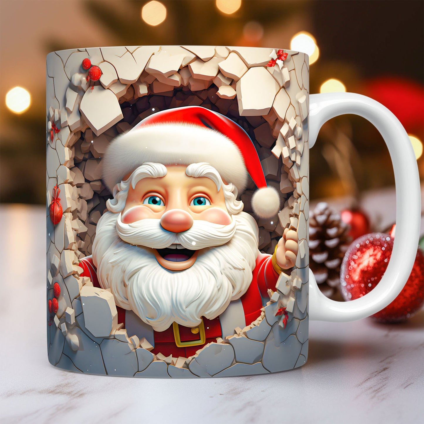 3D Santa Ceramic Christmas Mug