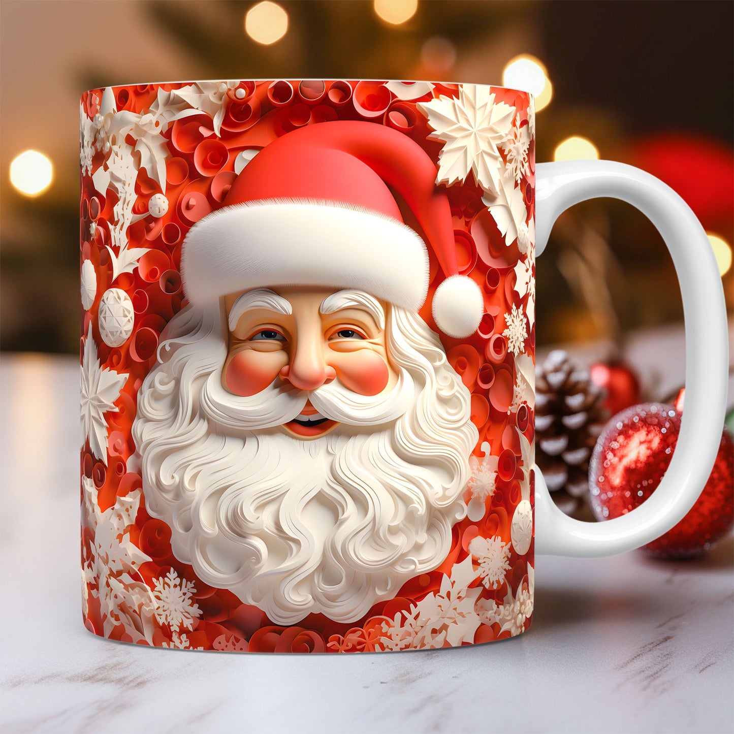 3D Santa Ceramic Christmas Mug