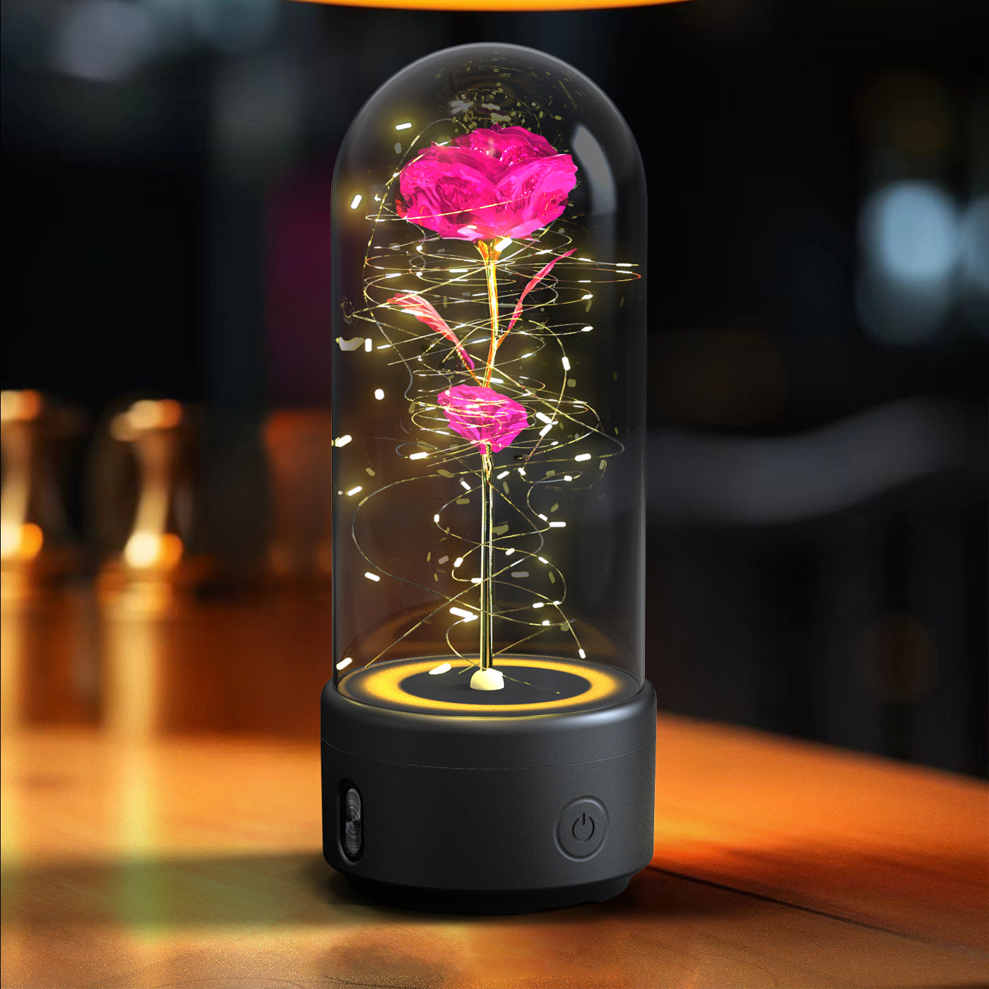 LED Bluetooth Flower Lamp with Glass Cover