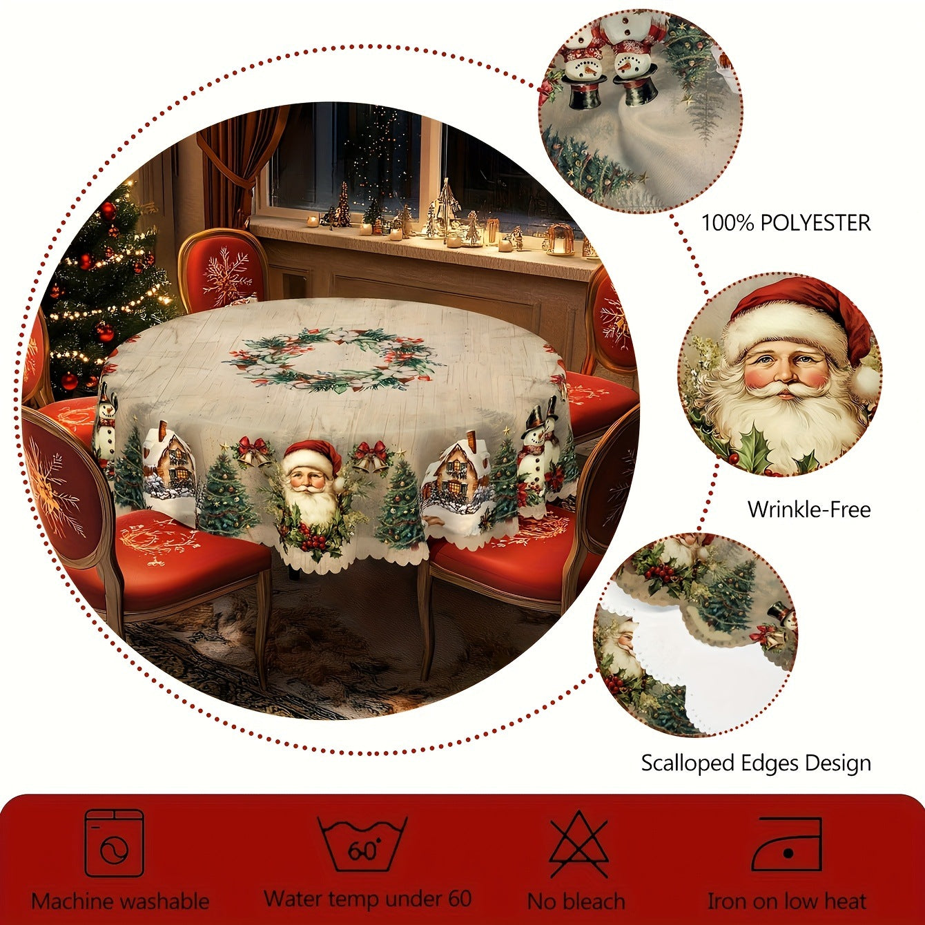 Christmas Round Tablecloth