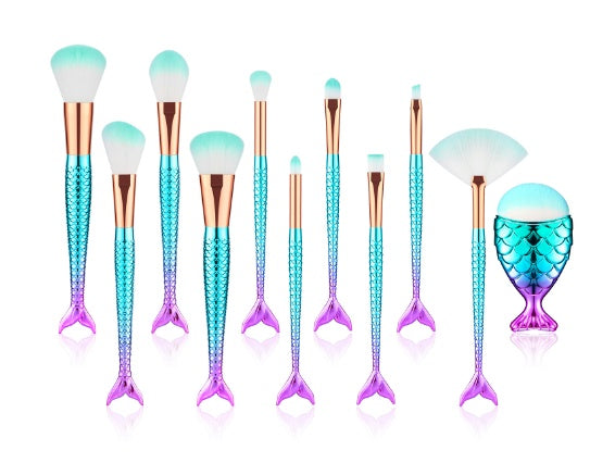 Portable 11pcs Mermaid Brush Kit