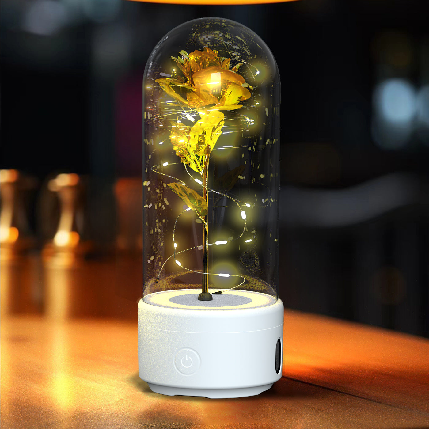 LED Bluetooth Flower Lamp with Glass Cover