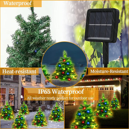 2 Packs Solar Christmas Tree